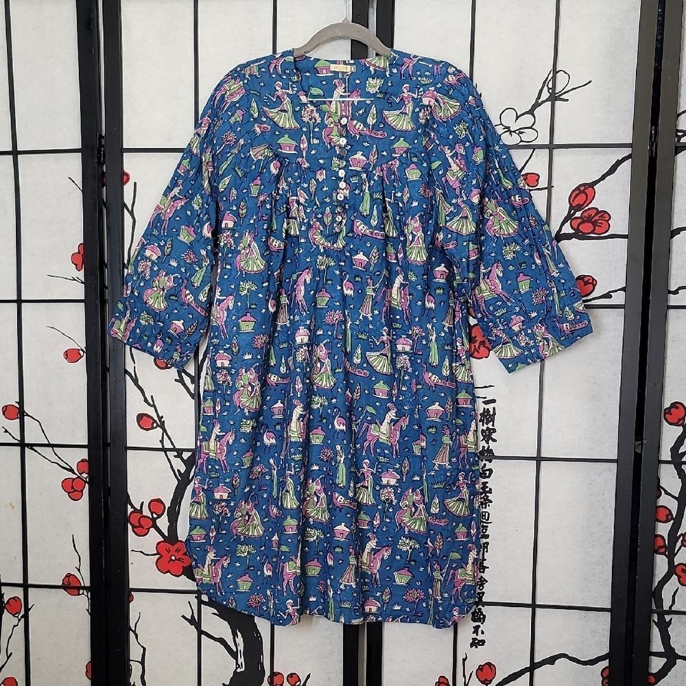 Matta Nwt Sita Chaat Dress Blue Size Large